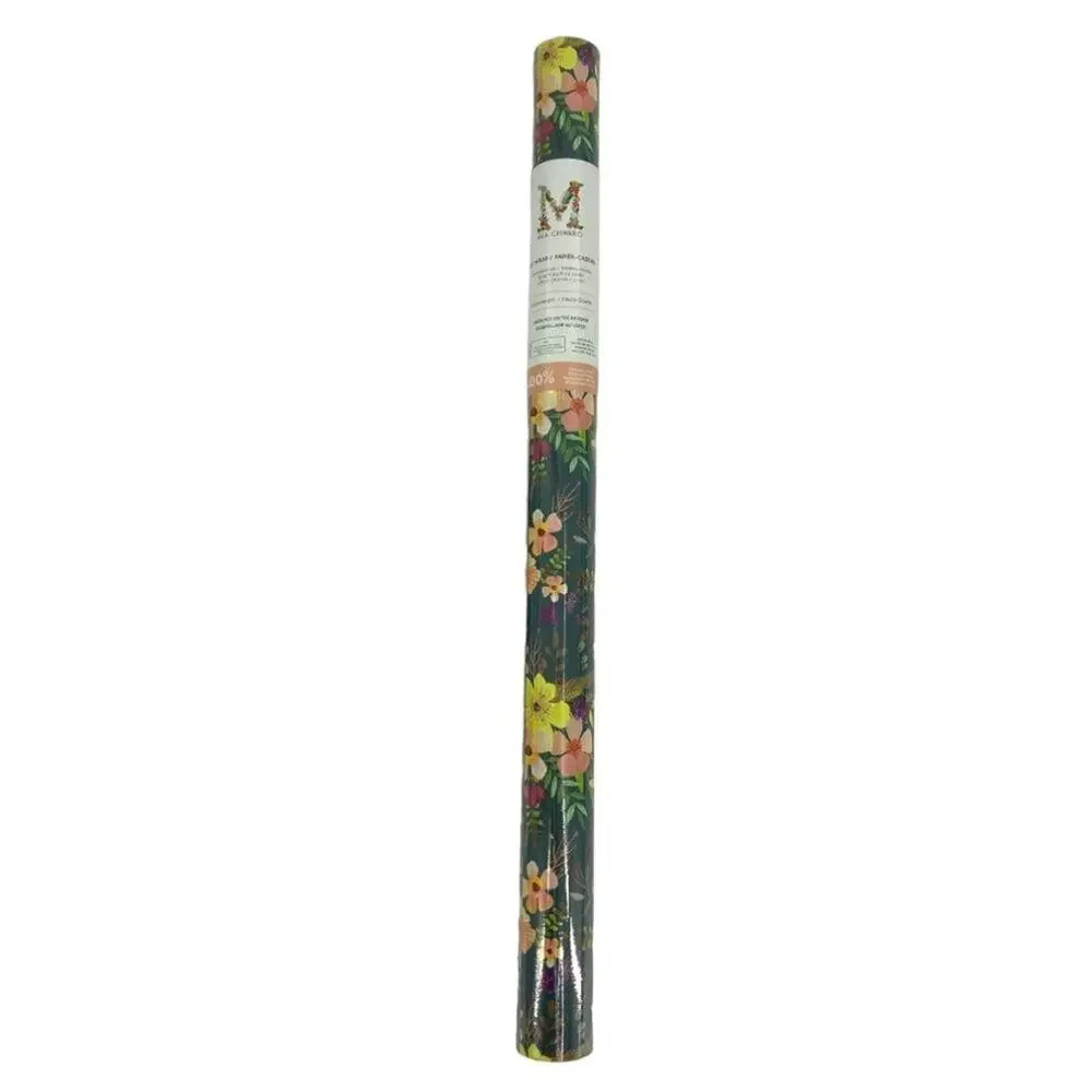 Mia Charro Dark Blue Floral Gift Wrapping Paper 30 Square Feet